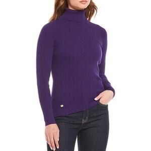 Lauren Ralph Lauren  Purple Ribbed Turtleneck Sweater XL